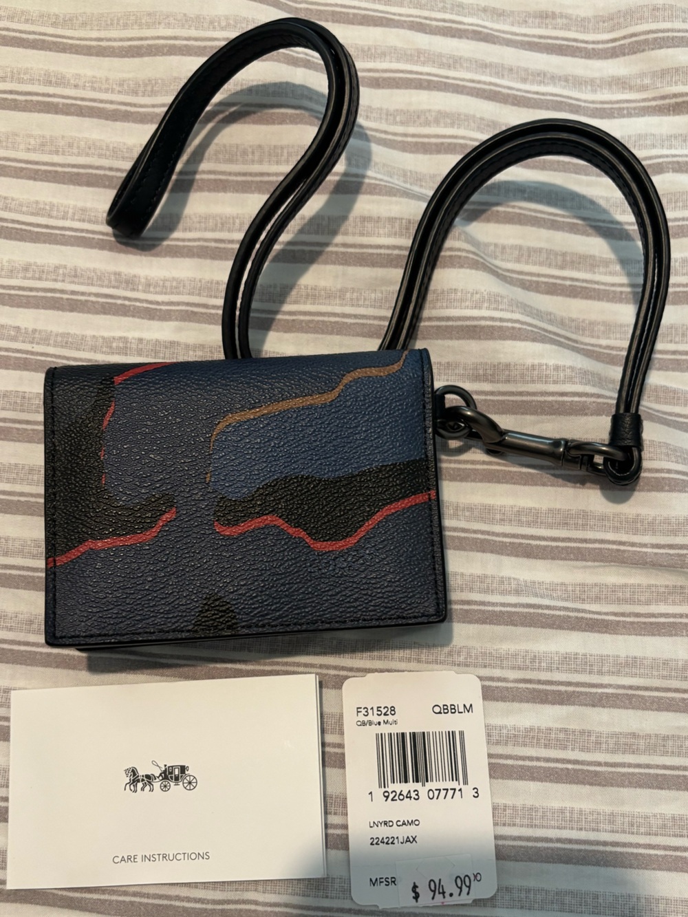 Coach Camo Wallet Lanyard F31528 NEW